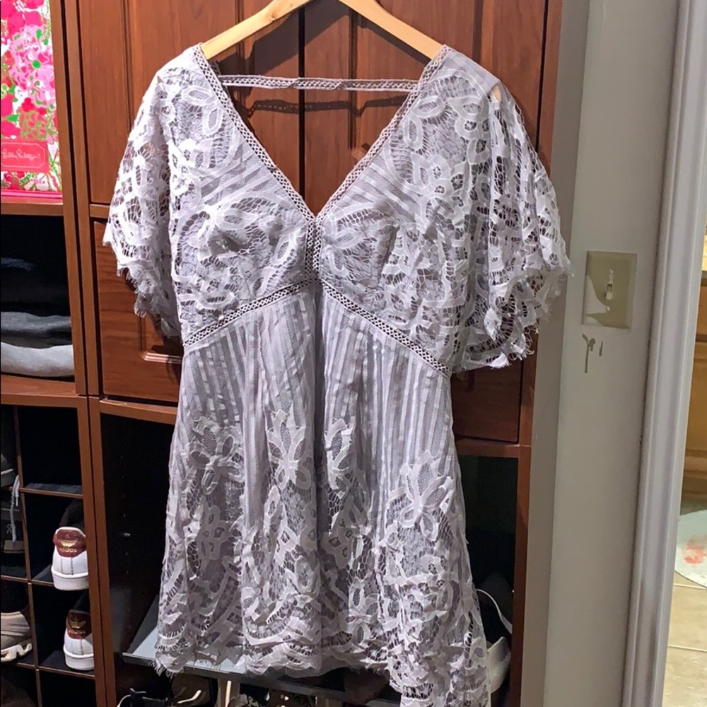 NWT Tobi Grey Lace Dress